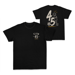 CLUB45 - BLACK COTTON TEE - DESIGN 1
