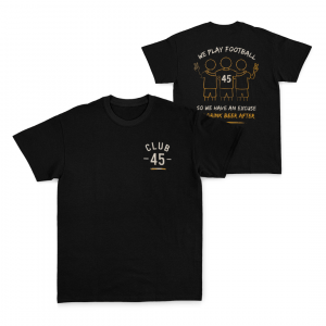 CLUB45 - BLACK COTTON TEE - DESIGN 4