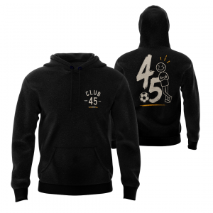 CLUB45 - BLACK COTTON HOODIE - DESIGN 1