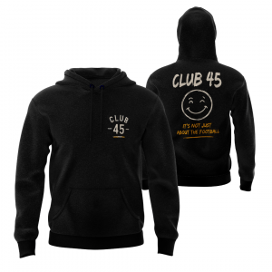 CLUB45 - BLACK COTTON HOODIE - DESIGN 2