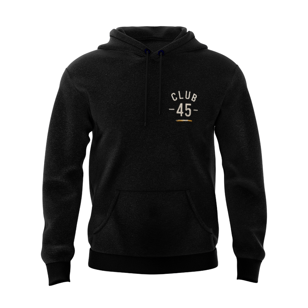 CLUB45 - BLACK COTTON HOODIE - DESIGN 3 - Image 2