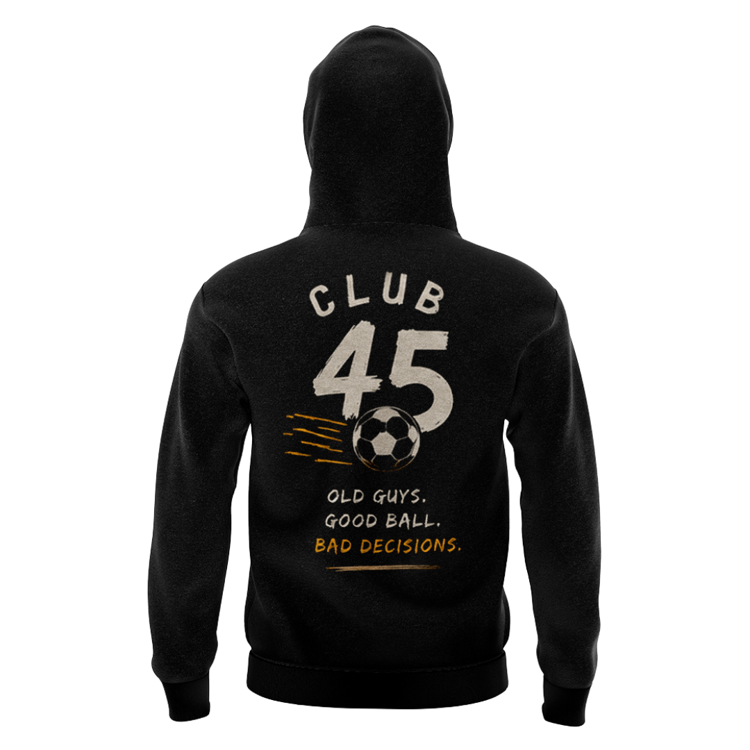 CLUB45 - BLACK COTTON HOODIE - DESIGN 3 - Image 3