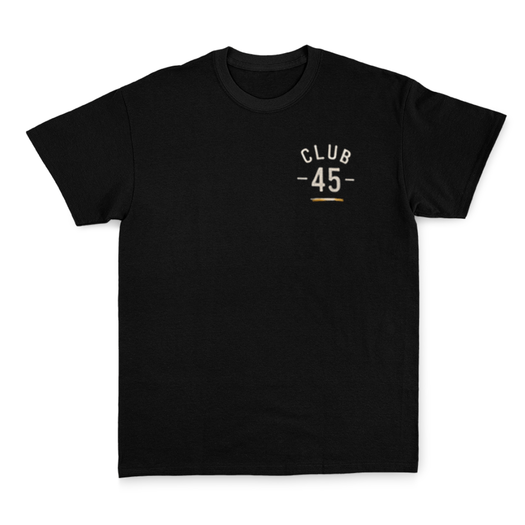 CLUB45 - BLACK COTTON TEE - DESIGN 3 - Image 2
