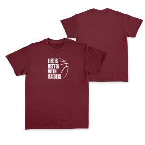 HARROGATE RAIDERS TEE - DESIGN 1 - MAROON