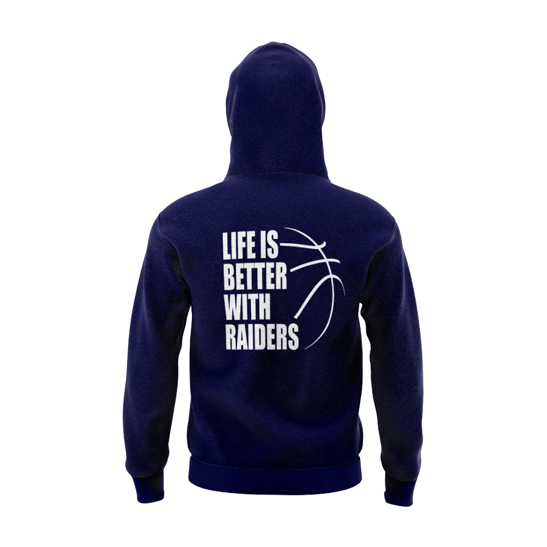 HARROGATE RAIDERS HOODIE - DESIGN 1 - NAVY - Image 3