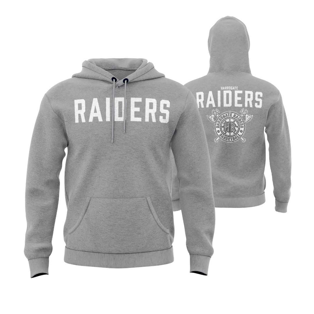 HARROGATE RAIDERS HOODIE - DESIGN 2 - GREY