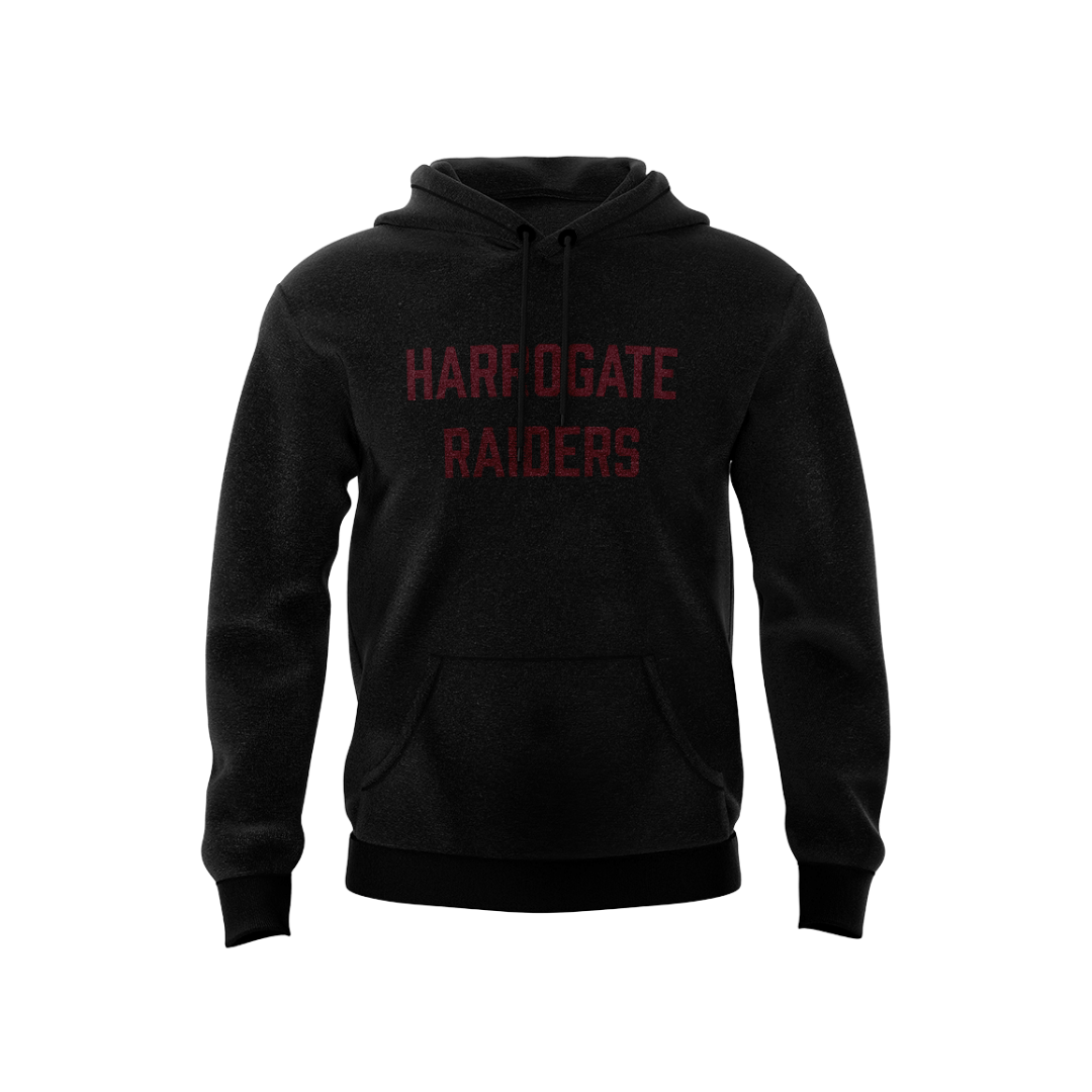 HARROGATE RAIDERS HOODIE - DESIGN 4 - BLACK - Image 2