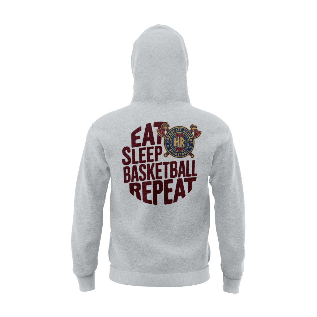 HARROGATE RAIDERS HOODIE - DESIGN 4 - GREY - Image 3