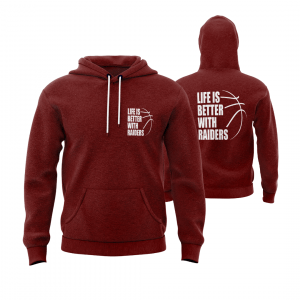 HARROGATE RAIDERS HOODIE - DESIGN 1 - MAROON