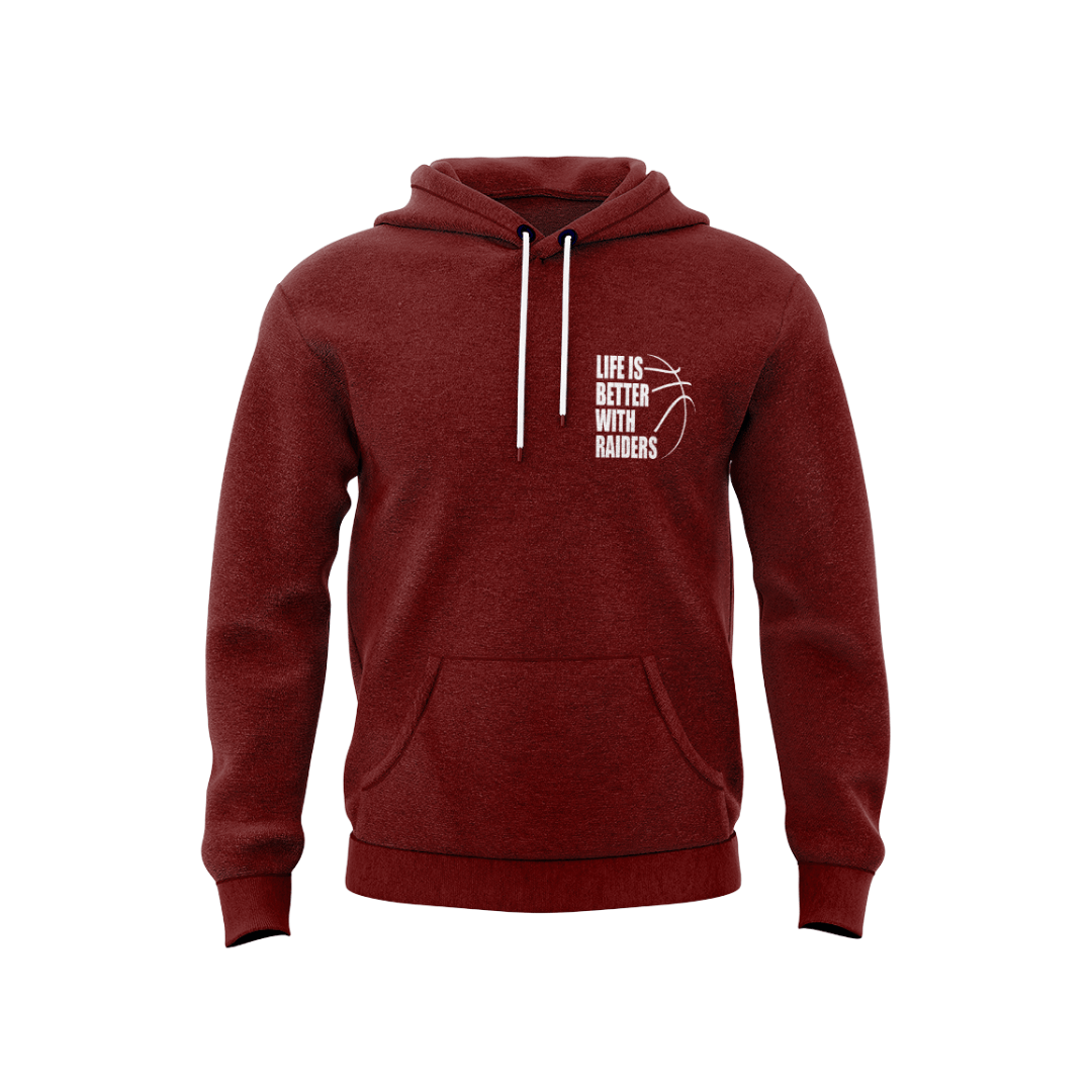 HARROGATE RAIDERS HOODIE - DESIGN 1 - MAROON - Image 2