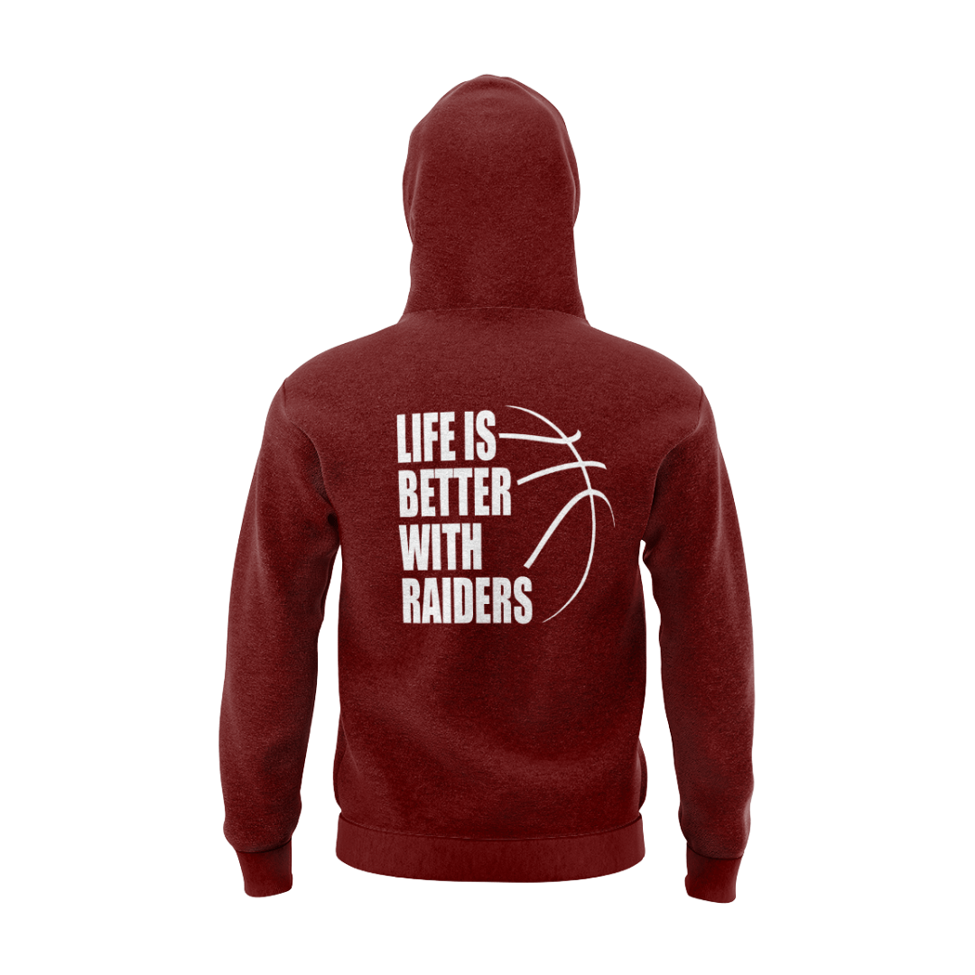 HARROGATE RAIDERS HOODIE - DESIGN 1 - MAROON - Image 3