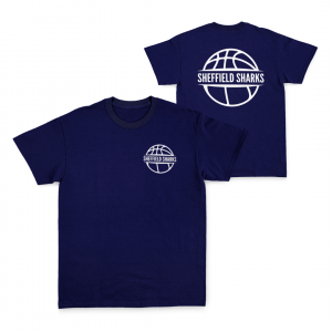 SHEFFIELD SHARKS - NAVY COTTON TEE - DESIGN 1