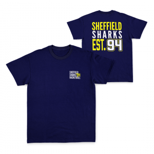 SHEFFIELD SHARKS - NAVY COTTON TEE - DESIGN 2