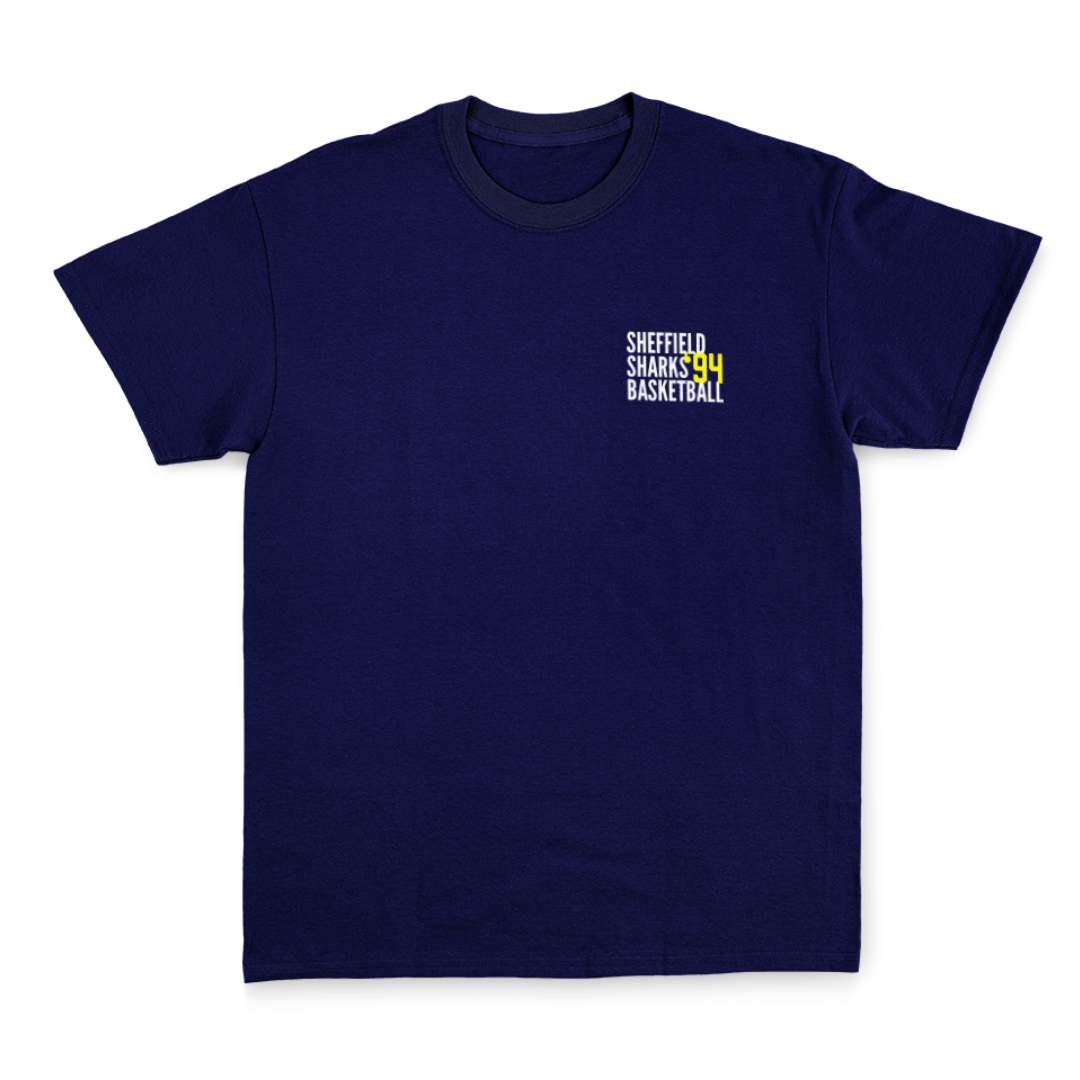 SHEFFIELD SHARKS - NAVY COTTON TEE - DESIGN 2 - Image 2
