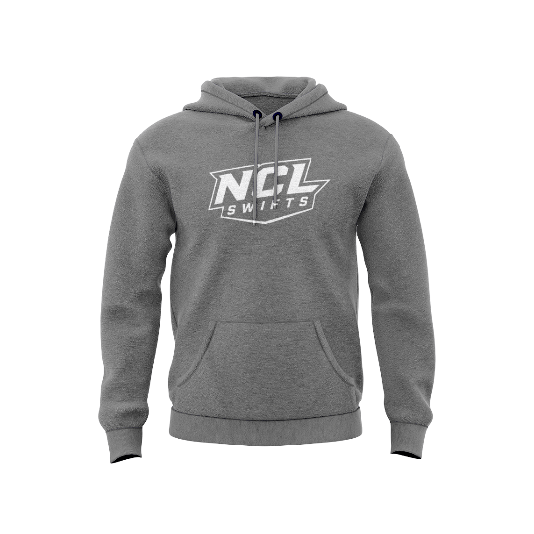 NEWCASTLE SWIFTS - COTTON HOODIE - DESIGN 2 - GREY - Image 2