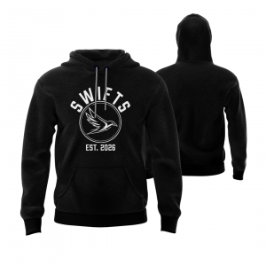 NEWCASTLE SWIFTS - COTTON HOODIE - DESIGN 3 - BLACK