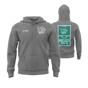 NEWCASTLE SWIFTS - COTTON HOODIE - DESIGN 4 - GREY