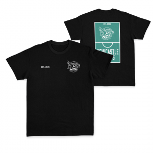 NEWCASTLE SWIFTS - COTTON TEE - DESIGN 4 - BLACK