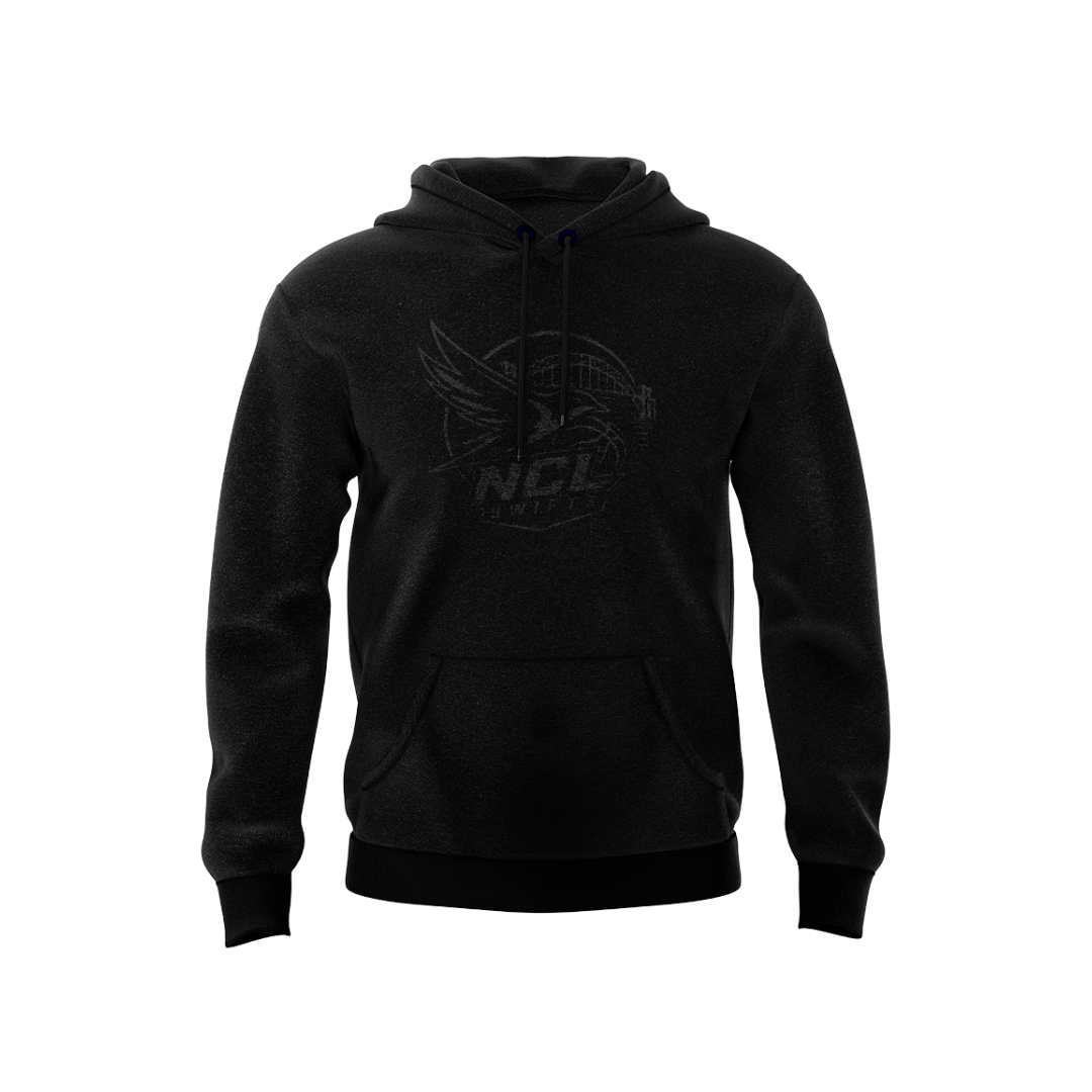 NEWCASTLE SWIFTS - COTTON HOODIE - DESIGN 5 - BLACK - Image 2
