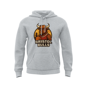 BRISTOL BULLS - SUPPORTERS HOODIE - GREY - DESIGN 1