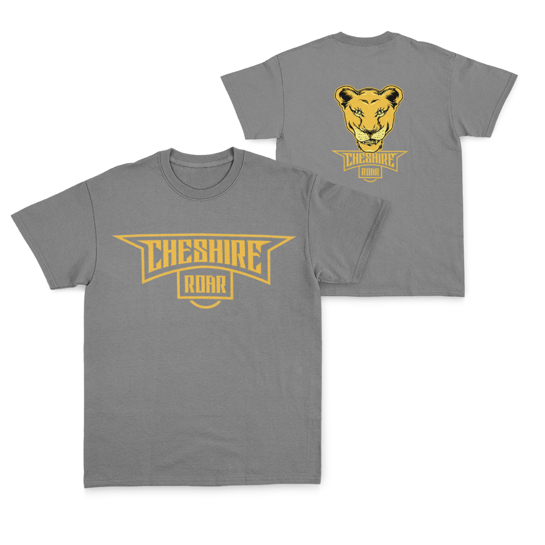 CHESHIRE ROAR - COTTON TEE - GREY