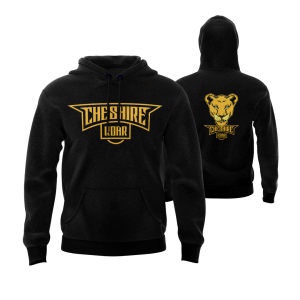 CHESHIRE ROAR - COTTON HOODIE - BLACK