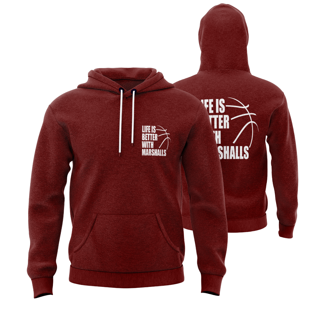 HARROGATE MARSHALLS HOODIE - DESIGN 1 - MAROON