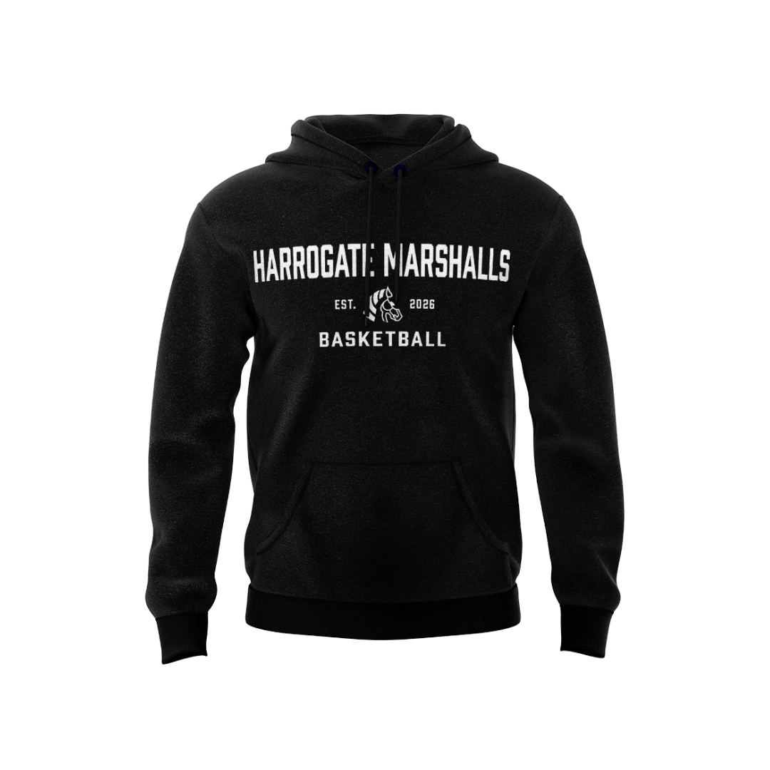 HARROGATE MARSHALLS HOODIE - DESIGN 3 - BLACK - Image 2
