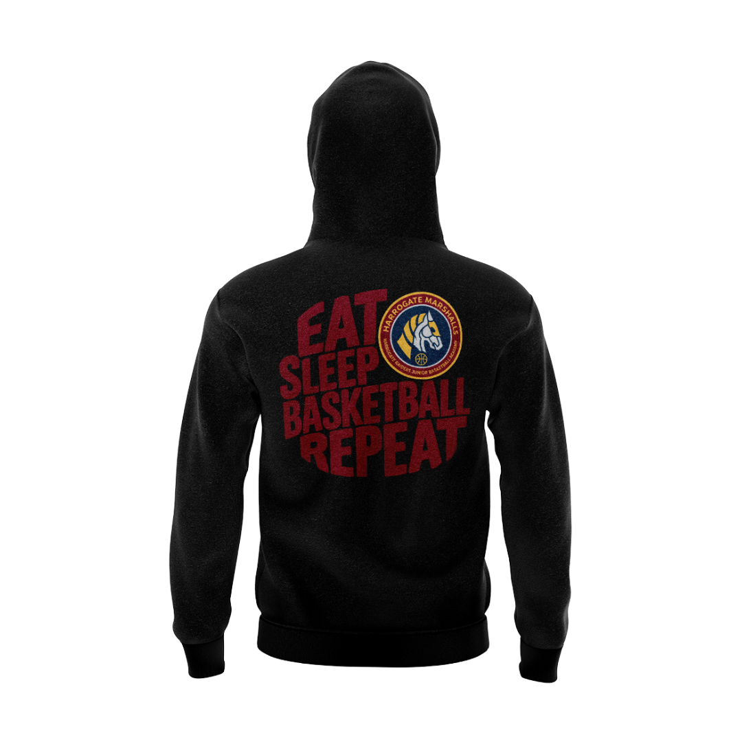 HARROGATE MARSHALLS HOODIE - DESIGN 4 - BLACK - Image 3